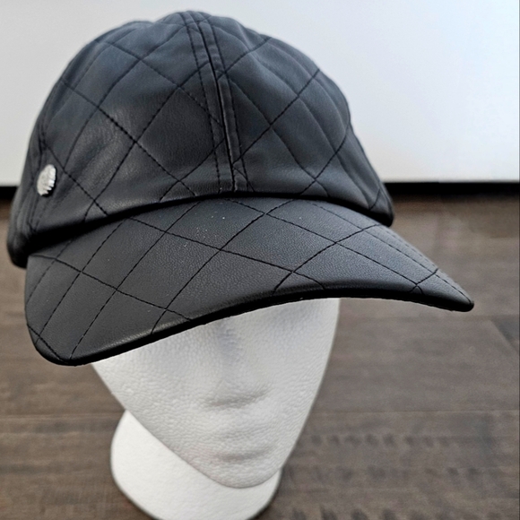 New Vince Camuto Quilted Vegan Leather Baseball Cap - Picture 1 of 8